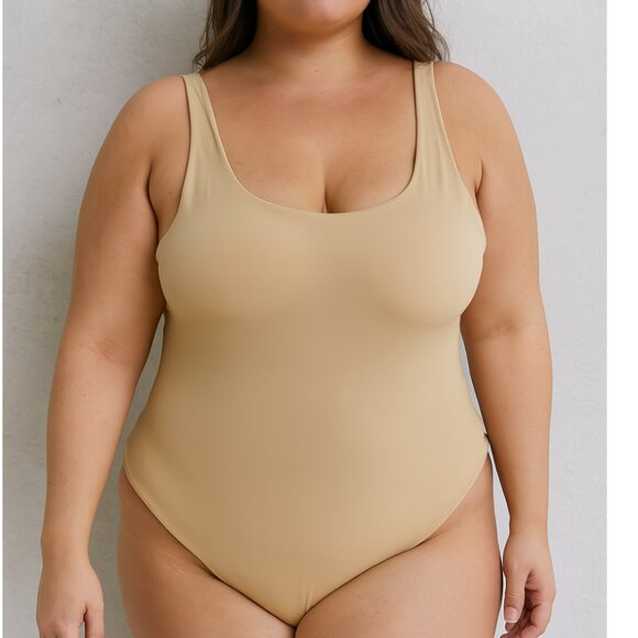 Auden NWT Women's Tan Smoothing Seamless Thongback Bodysuit size XL - Picture 1 of 8